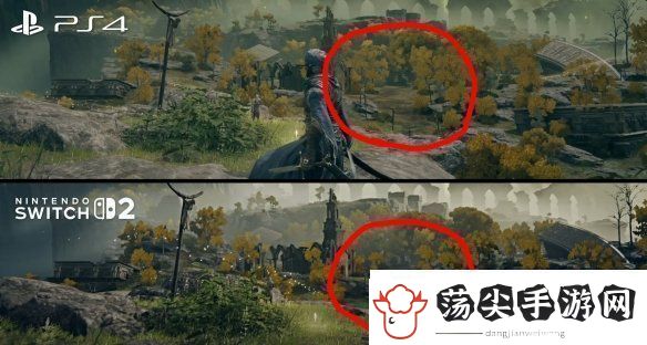 玩家对比艾尔登法环NS2版与PS4版阴影渲染画质